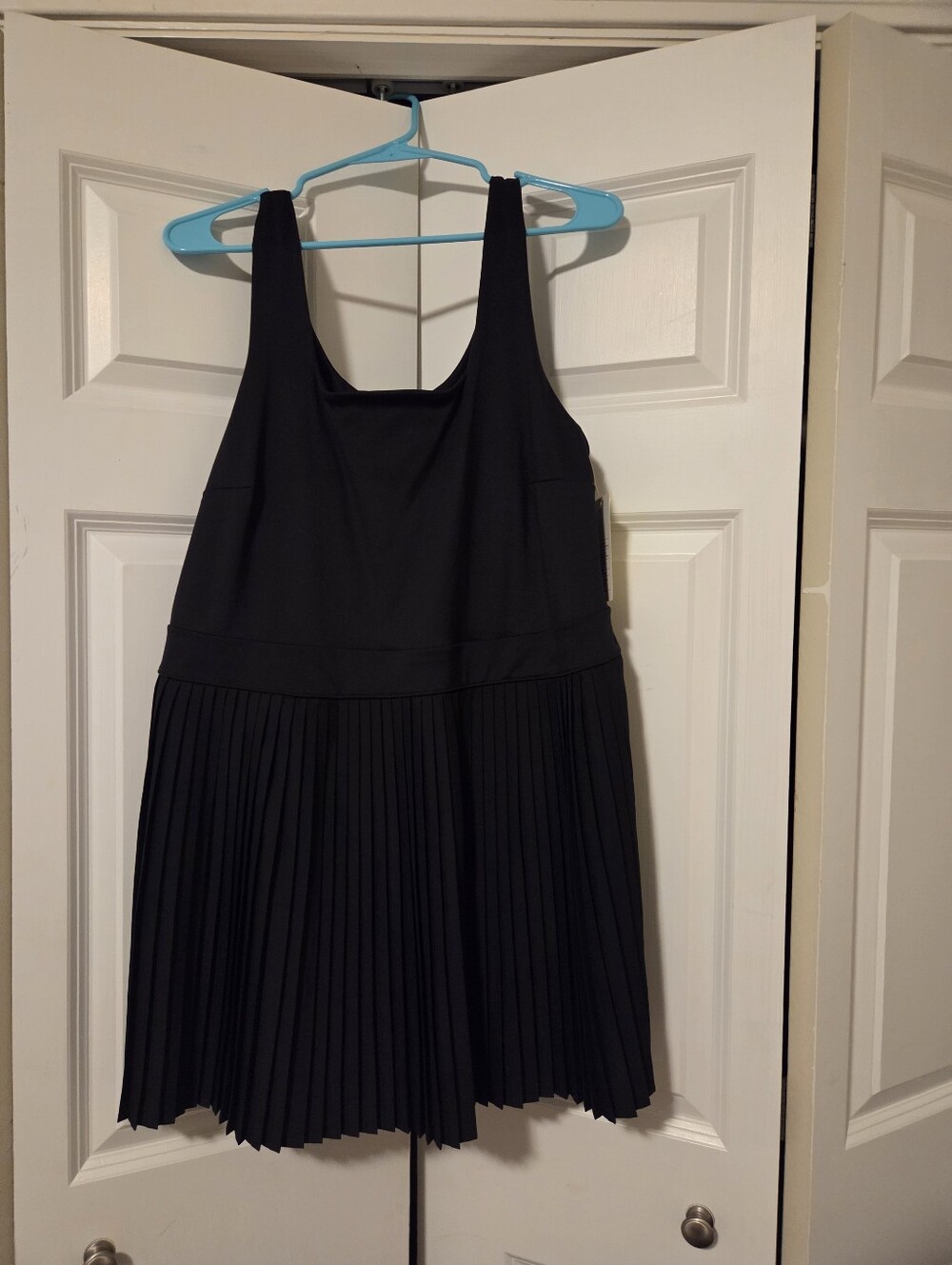 Black Pleated Skater Active Dress